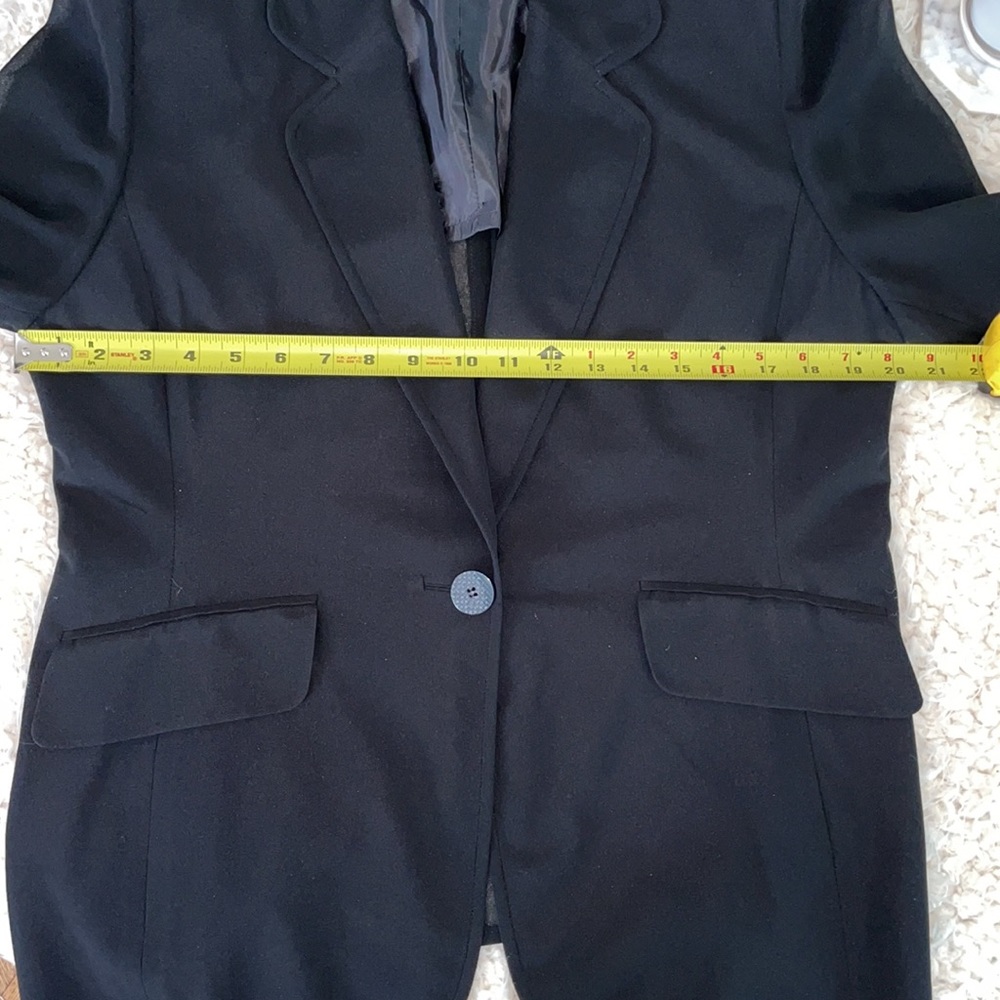 Women’s Black Mixed Material Blazer - Picture 6 of 9